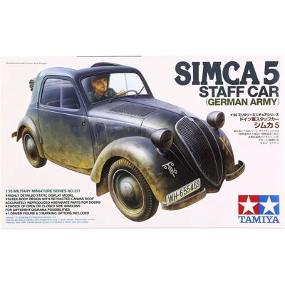 Zestaw modeli Tamiya Simca 5 Niemiecki samochód sztabowy Zestaw modeli Tamiya Simca 5 Niemiecki samochód sztabowy