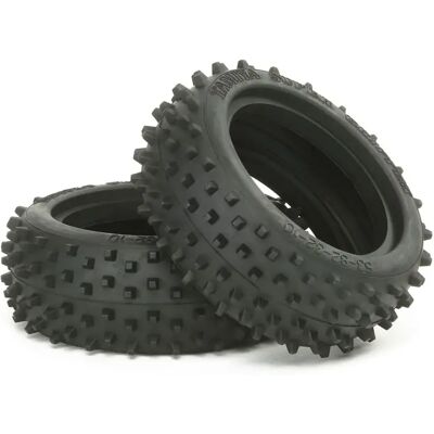 Tamiya 53088 RC Auto Reifen - Quadratische Spike Vorderräder für Kies - 2 Stück Tamiya 53088 RC Auto Reifen - Quadratische Spike Vorderräder für Kies - 2 Stück