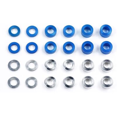 TAMIYA Aluminium Buchsen-Set 5,5/3mm blau/silber TAMIYA Aluminium Buchsen-Set 5,5/3mm blau/silber