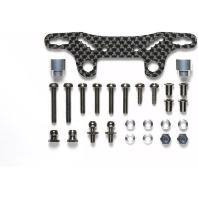 Tamiya TT-02 Supporto ammortizzatore in carbonio II - Ricambio per auto RC Tamiya TT-02 Supporto ammortizzatore in carbonio II - Ricambio per auto RC
