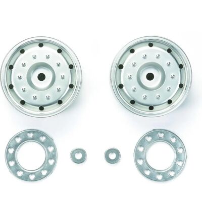Ruote per rimorchio Tamiya - Confezione da 2 30mm Chrome Opaco - 1:14 Ruote per rimorchio Tamiya - Confezione da 2 30mm Chrome Opaco - 1:14
