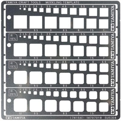 Tamiya Model Making Accessories - 74156 Square Stencil 1-10mm Tamiya Model Making Accessories - 74156 Square Stencil 1-10mm
