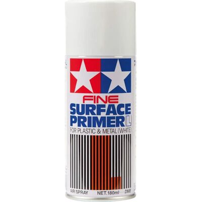 Primaire de surface blanc Tamiya - Peinture en spray acrylique - 87044 - Publicité Primaire de surface blanc Tamiya - Peinture en spray acrylique - 87044 - Publicité