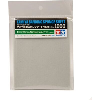 Éponge à poncer Tamiya 1000 - Produit de ponçage - TAMI87149 Éponge à poncer Tamiya 1000 - Produit de ponçage - TAMI87149