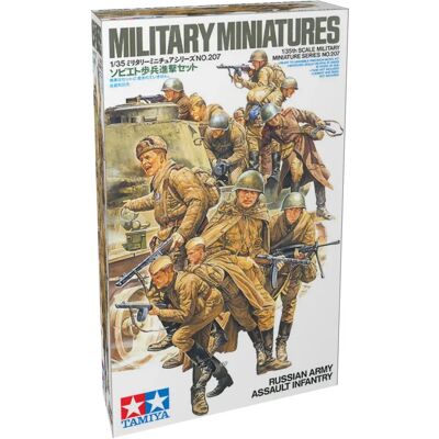 Ensemble de Miniatures d'Infanterie de l'Armée Soviétique Tamiya 35207 - Publicité Ensemble de Miniatures d'Infanterie de l'Armée Soviétique Tamiya 35207 - Publicité