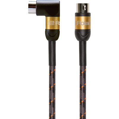 Roland RMIDI-G5A 1,5m MIDI-kabel - Gull Serie, Rett/Vinkel Roland RMIDI-G5A 1,5m MIDI-kabel - Gull Serie, Rett/Vinkel