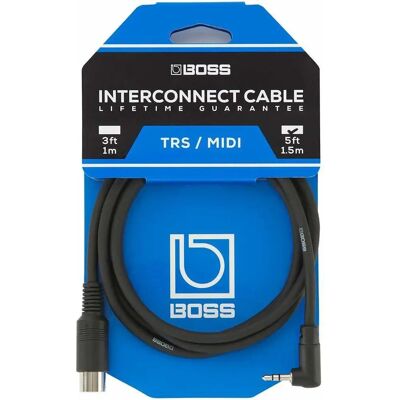 BOSS BMIDI-5-35 Câble MIDI / Mini-jack TRS stereo 1,5m Garantie à vie - Publicité BOSS BMIDI-5-35 Câble MIDI / Mini-jack TRS stereo 1,5m Garantie à vie - Publicité