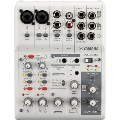 Yamaha AG06MK2 Weiß 6-Kanal-Mischer - Audio Interface Yamaha AG06MK2 Weiß 6-Kanal-Mischer - Audio Interface