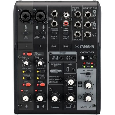 Yamaha AG06MK2 Mixer - 6 Kanäle, Schwarz, Kompakt Yamaha AG06MK2 Mixer - 6 Kanäle, Schwarz, Kompakt