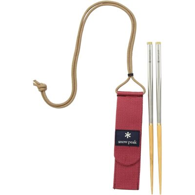 Snow Peak Men's Wabuki Bamboo Stainless Steel Collapsible Chopsticks - Chopsticks Snow Peak Men's Wabuki Bamboo Stainless Steel Collapsible Chopsticks - Chopsticks