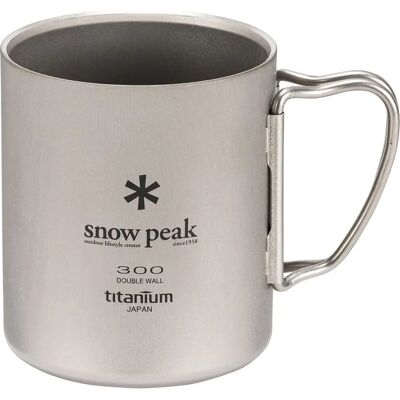 Snow Peak Titanium Thermo Mug met Vouwhandvat - 300ml - Grijs Snow Peak Titanium Thermo Mug met Vouwhandvat - 300ml - Grijs