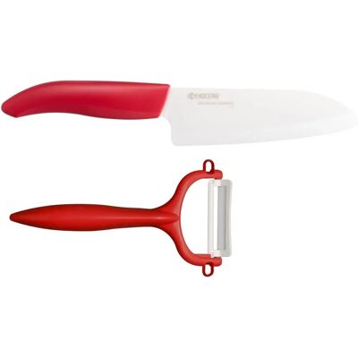 Kyocera Messerset - Rot/Weiß, Extrem Scharf, Hochleistungskeramik, Spülmaschinenfest - Küchenmesser-Set Kyocera Messerset - Rot/Weiß, Extrem Scharf, Hochleistungskeramik, Spülmaschinenfest - Küchenmesser-Set