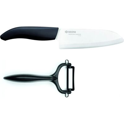 Zestaw noży kuchennych Kyocera - Santoku i warzywa - Czarny Zestaw noży kuchennych Kyocera - Santoku i warzywa - Czarny
