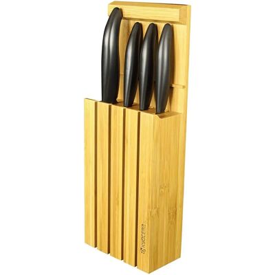 KYOCERA GEN Messerblock - Braun, 4 Keramikmesser, 3 Positionen KYOCERA GEN Messerblock - Braun, 4 Keramikmesser, 3 Positionen