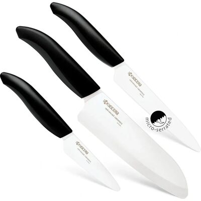 Kyocera Keramikmesser Set - Ergonomisch, Spülmaschinenfest - 3 Stück Kyocera Keramikmesser Set - Ergonomisch, Spülmaschinenfest - 3 Stück