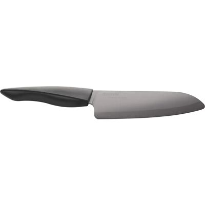 Kyocera Shin Santoku Kamen in ceramiczny - 16cm, Zirconia Z212, Czarny/Srebrny Kyocera Shin Santoku Kamen in ceramiczny - 16cm, Zirconia Z212, Czarny/Srebrny