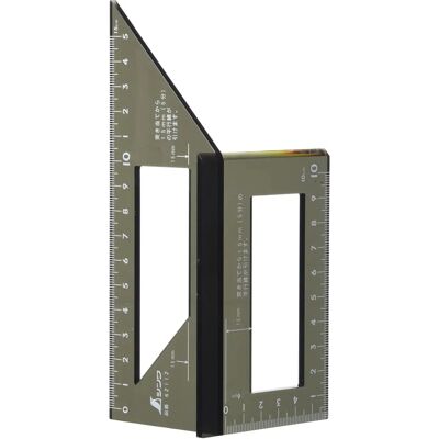 Shinwa Giappone Quadrato di falegnameria traslucido 3D - Strumento di misurazione Shinwa Giappone Quadrato di falegnameria traslucido 3D - Strumento di misurazione