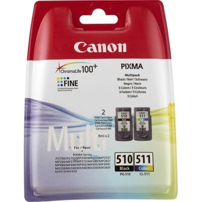 Canon PG-510 / CL-511 inktcartridge - Zwart, Cyaan, Magenta, Geel Canon PG-510 / CL-511 inktcartridge - Zwart, Cyaan, Magenta, Geel