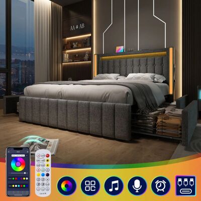 OKWISH - AB20340506G - 4 cajones - Carga USB-C - Cama OKWISH - AB20340506G - 4 cajones - Carga USB-C - Cama