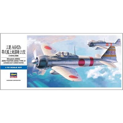 Hasegawa A6M2 ZERO FIGHTER Type21 Zestaw modelarski - 1:72 - Samolot Hasegawa A6M2 ZERO FIGHTER Type21 Zestaw modelarski - 1:72 - Samolot