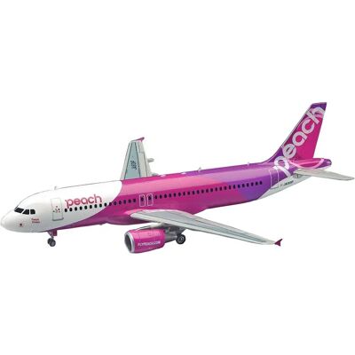 Hasegawa Peach Aviation Airbus A320 Plastikmodell - 1/200 Hasegawa Peach Aviation Airbus A320 Plastikmodell - 1/200