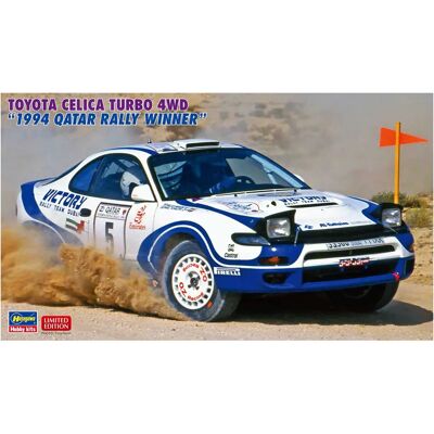 Modello in plastica Hasegawa Toyota Celica Turbo 4WD 1994 Vincitore Rally Qatar Modello in plastica Hasegawa Toyota Celica Turbo 4WD 1994 Vincitore Rally Qatar