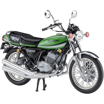 Maquette de moto Kawasaki KH400-A7 à l'échelle - 1/12 - Publicité Maquette de moto Kawasaki KH400-A7 à l'échelle - 1/12 - Publicité