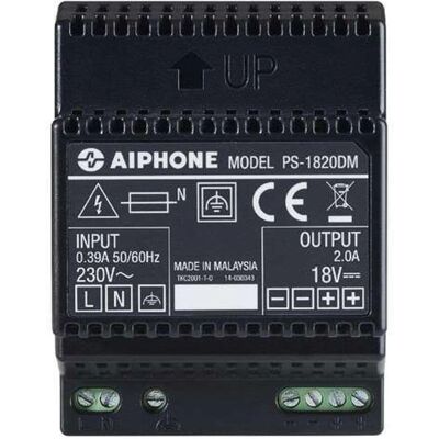 Fuente de alimentación Aiphone PS1820DM - 230 Vca / 18 Vdc - 2 A Fuente de alimentación Aiphone PS1820DM - 230 Vca / 18 Vdc - 2 A