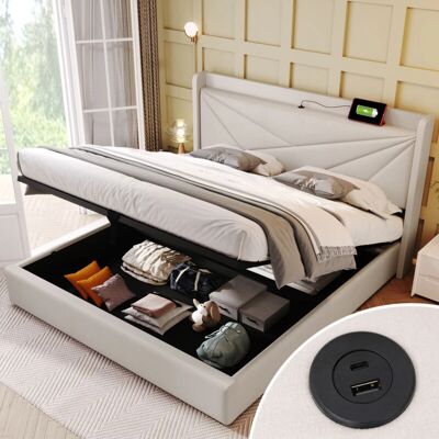 WISHDOR - Letto contenitore - 160x200 cm - Cama WISHDOR - Letto contenitore - 160x200 cm - Cama