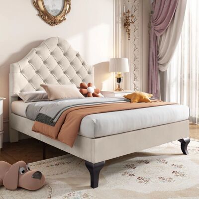 REDOM - 90200 - 90x200 - Beige - Bed REDOM - 90200 - 90x200 - Beige - Bed