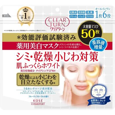 Masque blanchissant medicamenté KOSÉ Clear Turn - Publicité Masque blanchissant medicamenté KOSÉ Clear Turn - Publicité