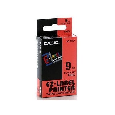 Casio XR-9RD1 - Black on Red Label Tape - 9mm Casio XR-9RD1 - Black on Red Label Tape - 9mm