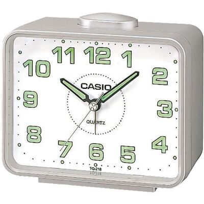 Budík Casio TQ-218-8EF, stříbrný - Quartzový budík Budík Casio TQ-218-8EF, stříbrný - Quartzový budík