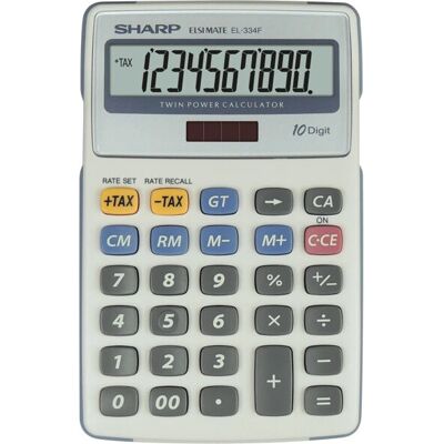 Sharp EL-334F Weiß Grauer Taschenrechner - Taschenrechner Sharp EL-334F Weiß Grauer Taschenrechner - Taschenrechner