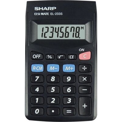 Sharp EL-233S Laskin - Perus, 8 numerot, Musta Sharp EL-233S Laskin - Perus, 8 numerot, Musta
