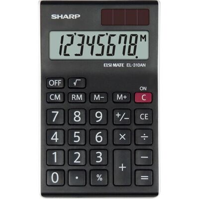 Sharp EL-310ANWH Calculator - 8-Digit Solar Battery - Desktop Sharp EL-310ANWH Calculator - 8-Digit Solar Battery - Desktop