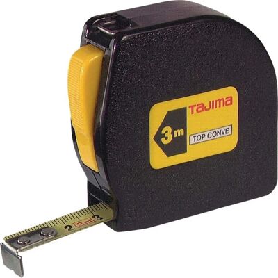 Metro Tajima - 3m x 13mm - Custodia in plastica resistente, Ritorno automatico, Blocco, Gancio cintura Metro Tajima - 3m x 13mm - Custodia in plastica resistente, Ritorno automatico, Blocco, Gancio cintura