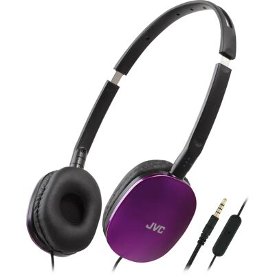 Składane słuchawki JVC HA-S160M-V-U Fioletowe - Mikrofon i pilot Składane słuchawki JVC HA-S160M-V-U Fioletowe - Mikrofon i pilot