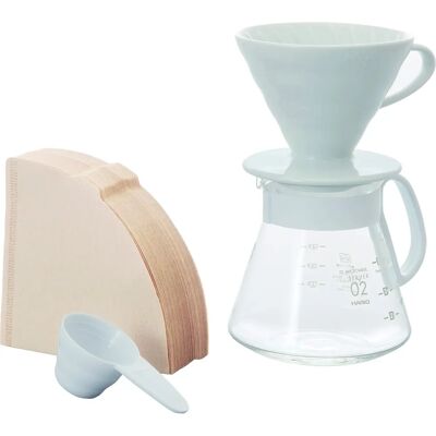 Hario Weißes Keramik-Kaffeefilterset - V60 Hario Weißes Keramik-Kaffeefilterset - V60