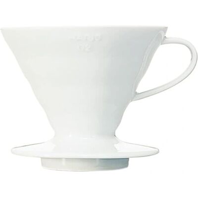 Hario Filtr ceramic de picurare V60-02 Alb - Dripper de cafea Hario Filtr ceramic de picurare V60-02 Alb - Dripper de cafea