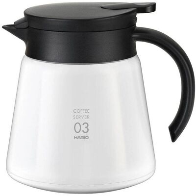 HARIO - Carafe isotherme en acier inoxydable - biały - 800 ml - Izolowana karafka HARIO - Carafe isotherme en acier inoxydable - biały - 800 ml - Izolowana karafka