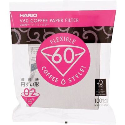 Hario White Coffee Filters Size 02 - 100 pcs Hario White Coffee Filters Size 02 - 100 pcs