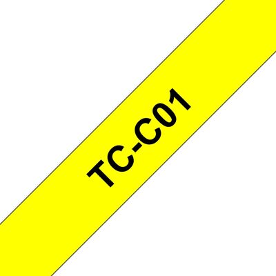 Brother TC-C01 Nastro Etichetta - Nero e Giallo - Laminato - 12mm x 6,7m Brother TC-C01 Nastro Etichetta - Nero e Giallo - Laminato - 12mm x 6,7m