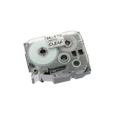 Brother TZ151 Laminierte Etikettenrolle - Schwarz/Transparent - 24mm Brother TZ151 Laminierte Etikettenrolle - Schwarz/Transparent - 24mm