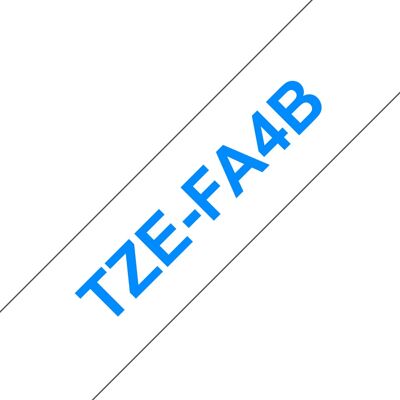 Brother TZE-FA4B Ruban Étiquette - Bleu/Blanc - 1,8cm x 3m - Publicité Brother TZE-FA4B Ruban Étiquette - Bleu/Blanc - 1,8cm x 3m - Publicité