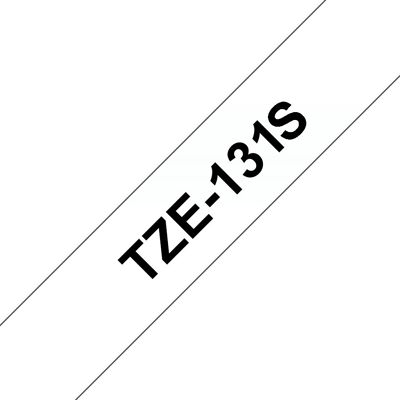 Brother TZE131S Label Tape - Black on Transparent Laminated Brother TZE131S Label Tape - Black on Transparent Laminated