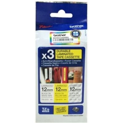 Brother TZE34M3 Etiketteringsbånd - Laminat, Selvklebende, 3 Ruller Brother TZE34M3 Etiketteringsbånd - Laminat, Selvklebende, 3 Ruller