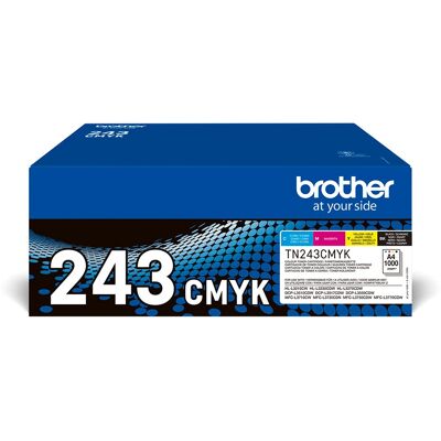 Brother TN-243CMYK Toner Cartridge - MultiPack, 4x1K Pages Brother TN-243CMYK Toner Cartridge - MultiPack, 4x1K Pages