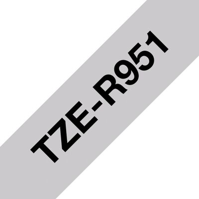 Brother TZE-R951 Etikettenband - Silber auf Schwarz - Etikettband Brother TZE-R951 Etikettenband - Silber auf Schwarz - Etikettband