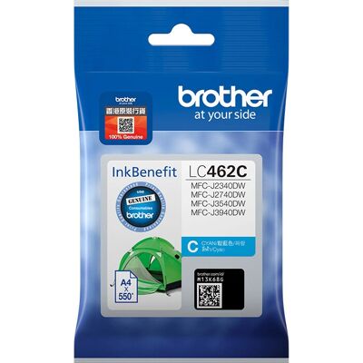 Originální inkoustová kazeta Cyan Brother LC462C - Až 550 stran Originální inkoustová kazeta Cyan Brother LC462C - Až 550 stran